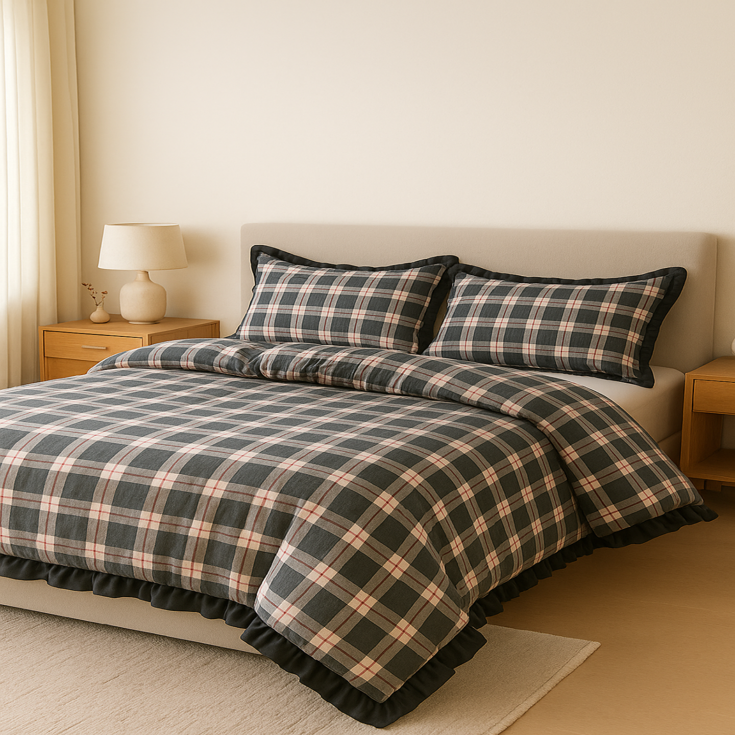 Classic Plaid Double-Yarn Bedding Set