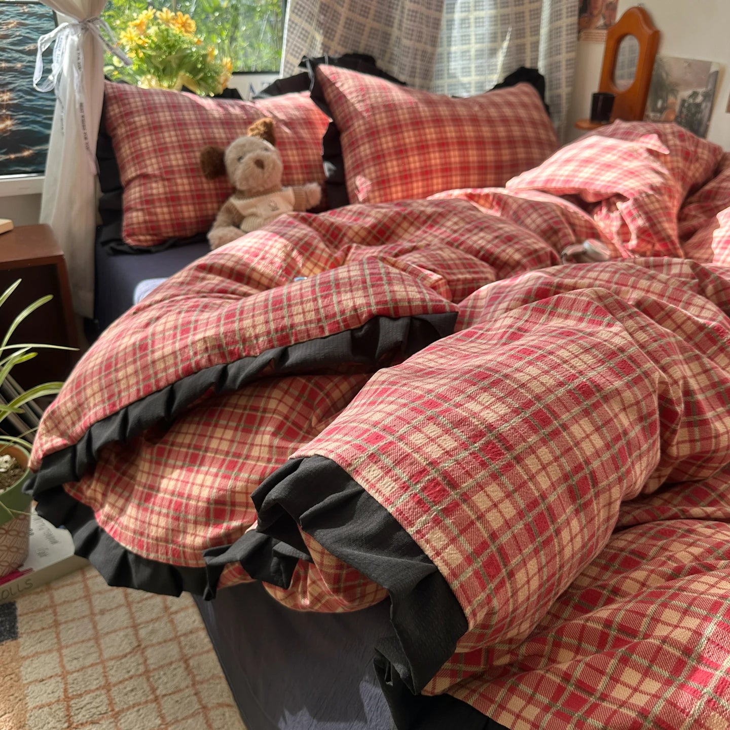 Classic Plaid Double-Yarn Bedding Set