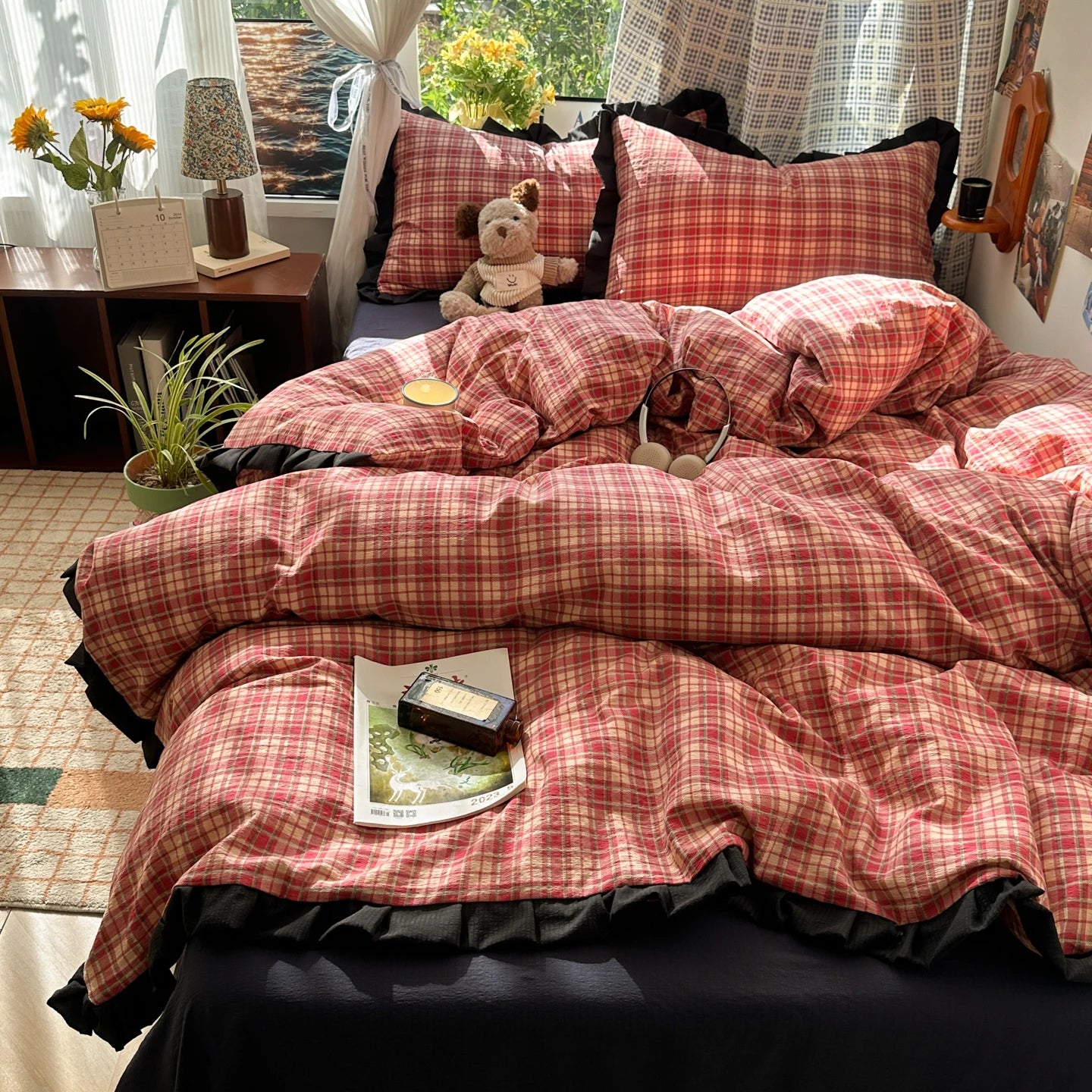 Classic Plaid Double-Yarn Bedding Set