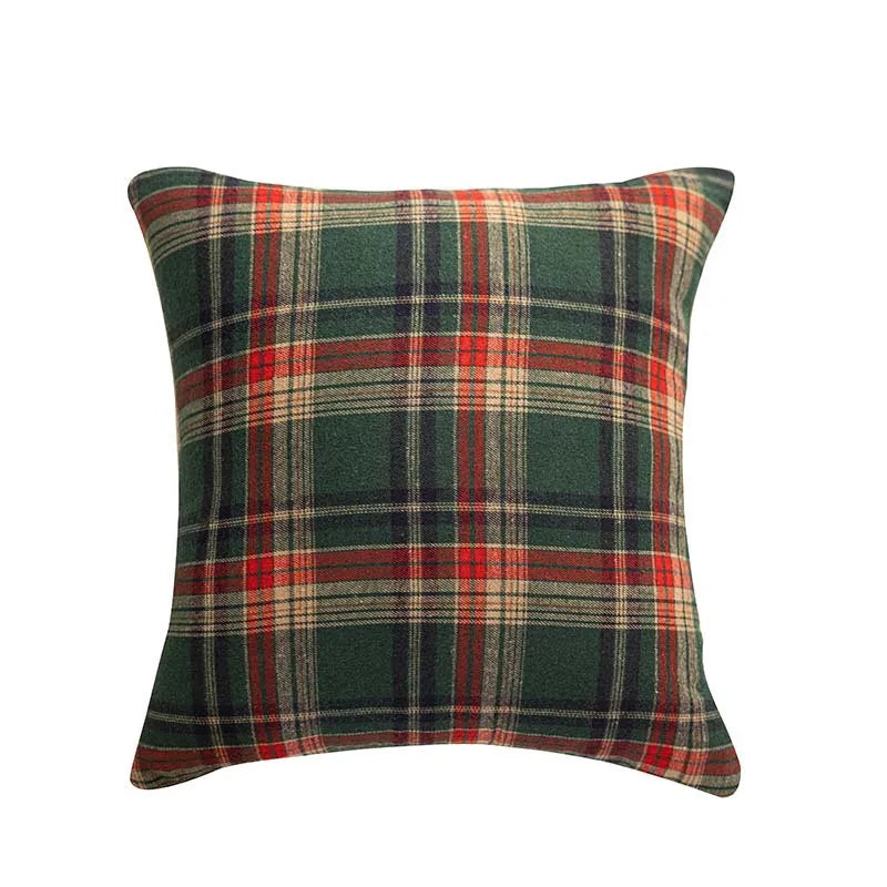 green plaid pillow 