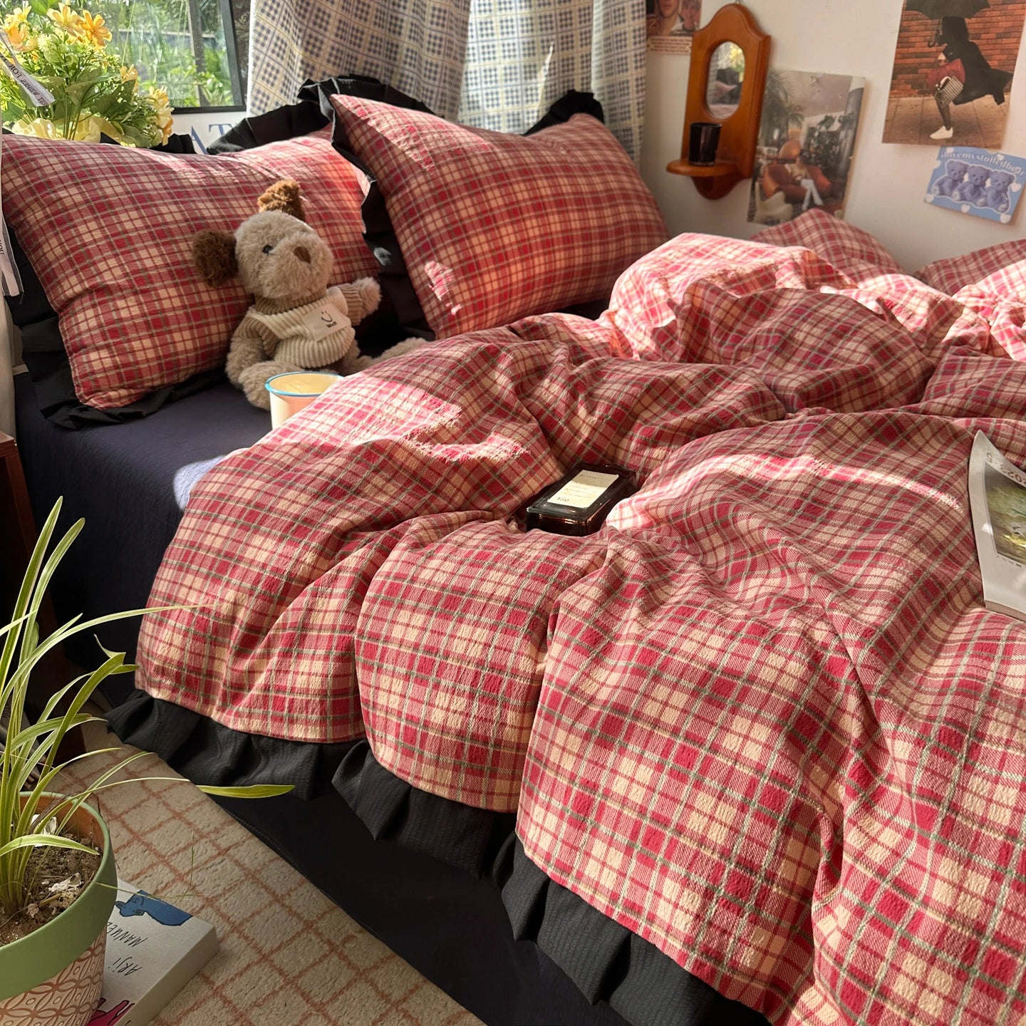 Classic Plaid Double-Yarn Bedding Set