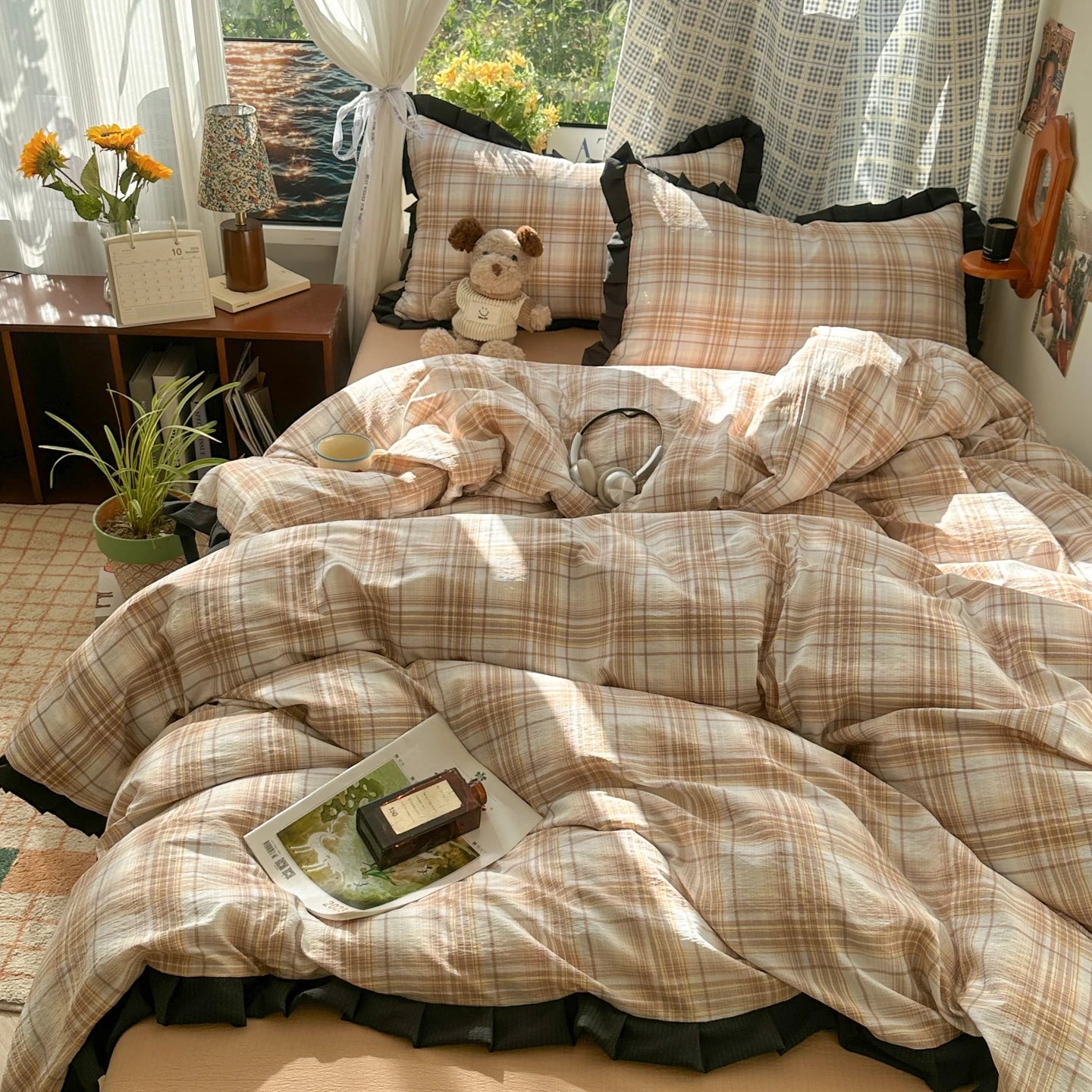 Classic Plaid Double-Yarn Bedding Set